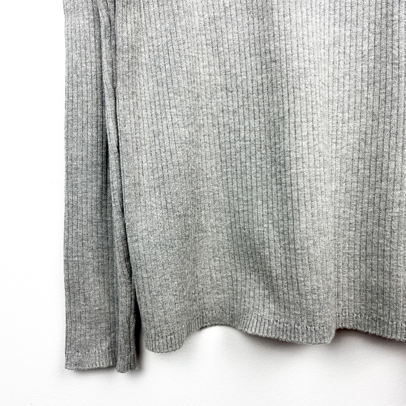 Calvin Klein Long Sleeve Grey Cold Shoulder Top - Picture 3 of 10